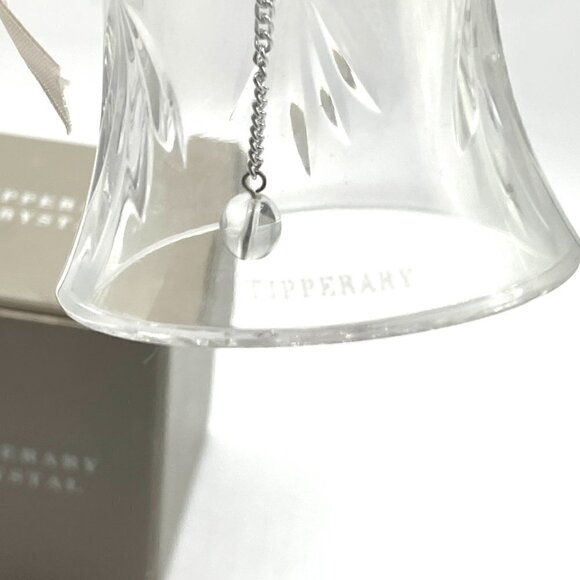 NIB Tipperary Crystal Ireland Lead Cut Clear Crystal Bell with Ribbon Hanger - Picture 5 of 9